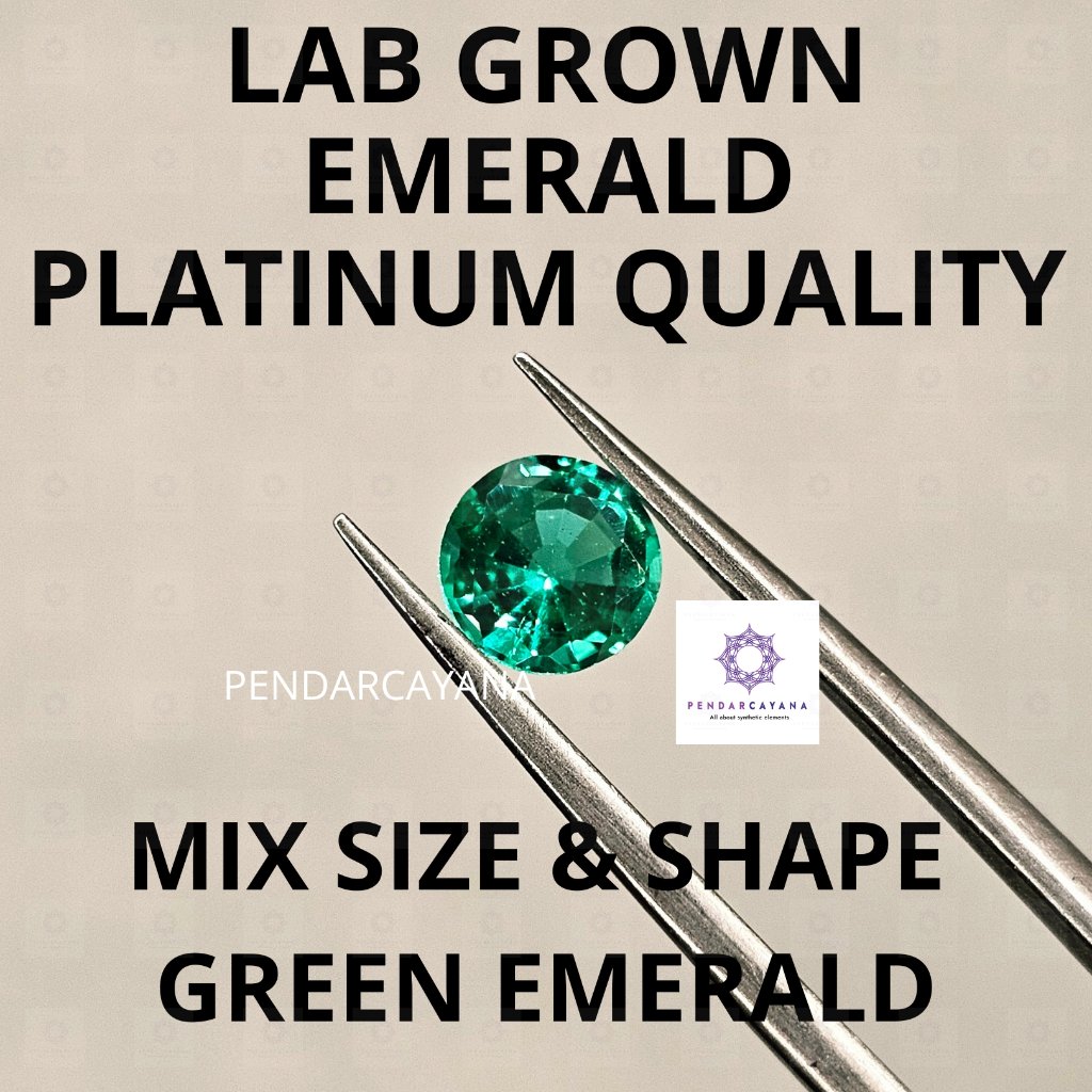 LGE06PLA - LAB GROWN EMERALD 06 MIX SIZE & SHAPE PLATINUM QUALITY GREEN EMERALD / 1 ชิ้น