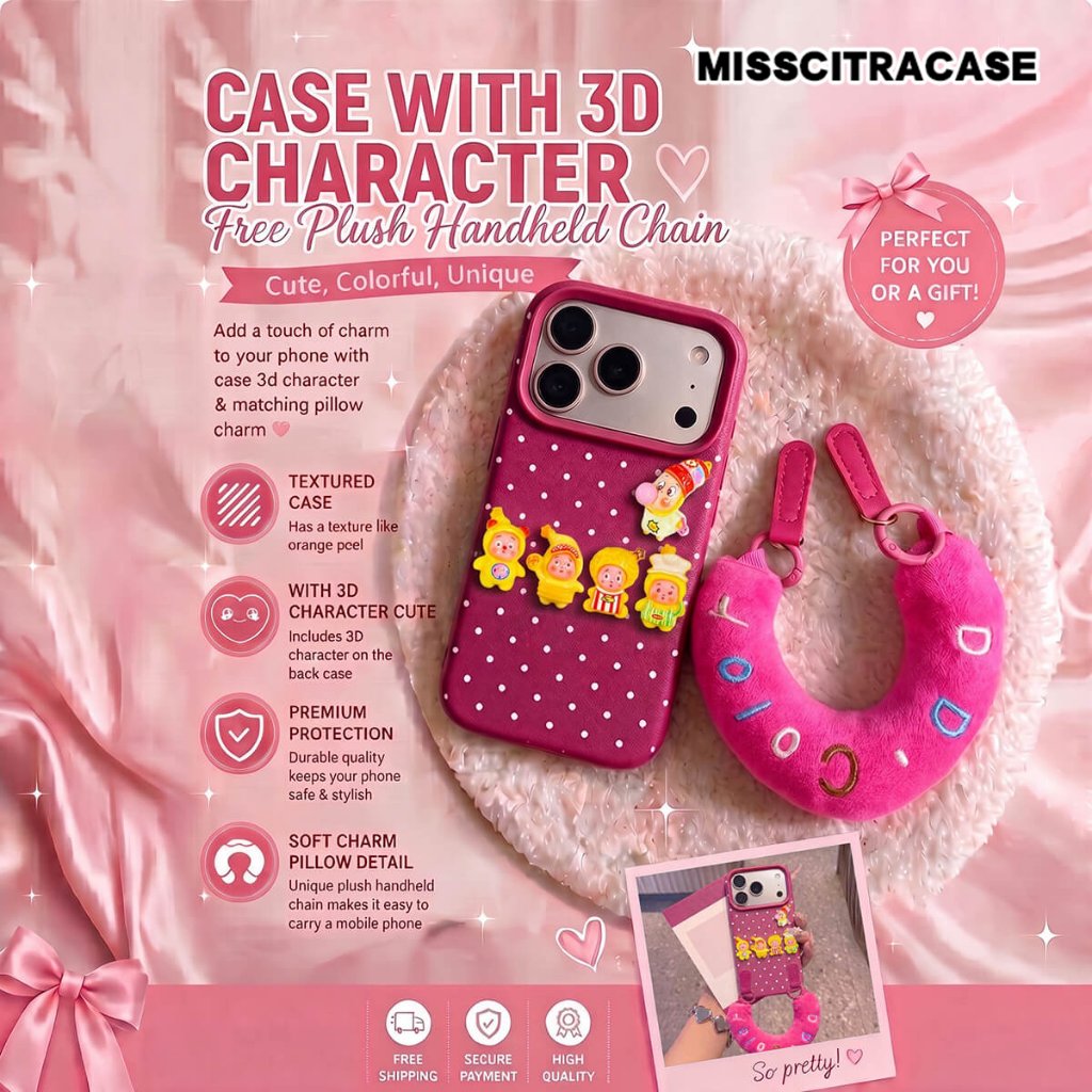 ฟรี PILLOW CHARM MOTIF BABY DUCKLING 3D CASE LYCHEE CANDY สําหรับ INFINIX SMART 8 9 10 10 + 20 ร้อน 