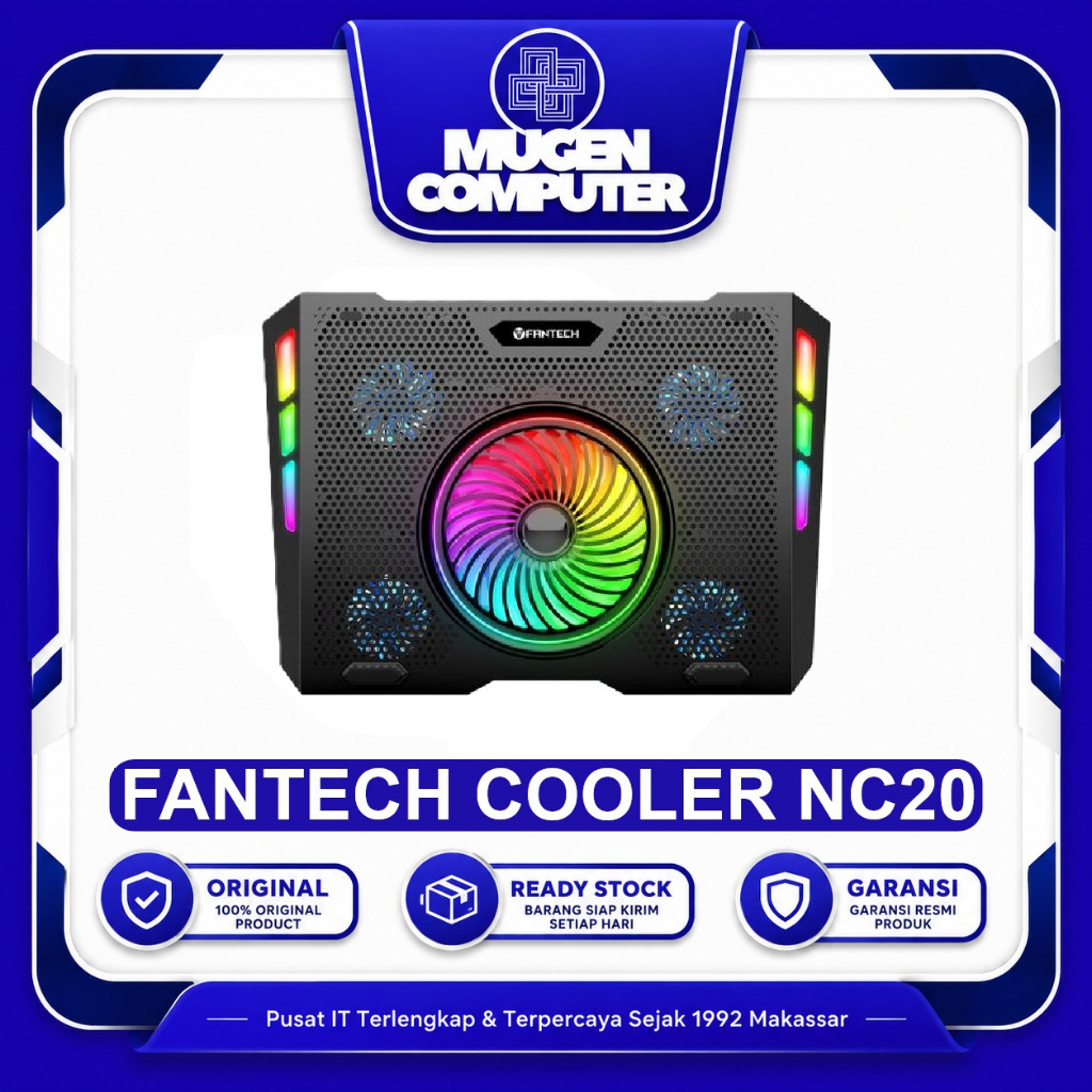 Fantech NC20 Fan Cooler Laptop / Cooling Pad RGB Notebook/Laptop