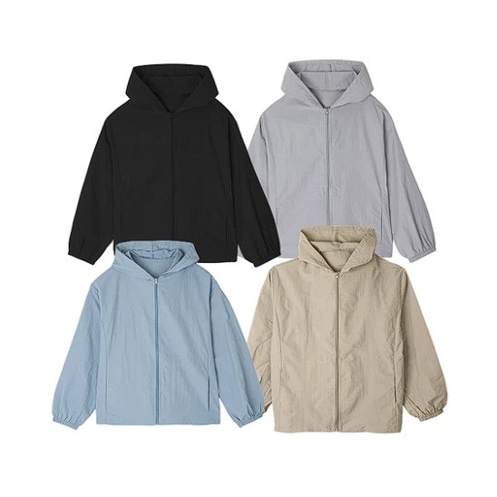 [PO KR] DAISO Korea Unisex Nylon Hooded Zip Up Windbreaker Jacket Original 6 สี