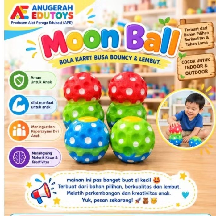 Moon ball/Soft Moon ball สีไล่โทนสีและตัวละครสําหรับเด็ก {1 ชิ้น}