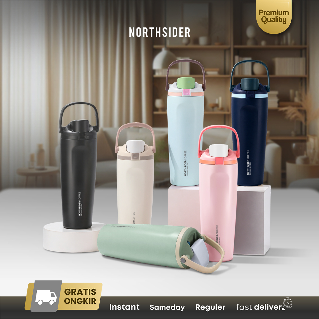 TERMOS ขวดดื่มสแตนเลสระดับพรีเมียมพร้อมที่จับ Tumbler สูญญากาศฉนวนป้องกันการรั่วกีฬา Travel Water Th