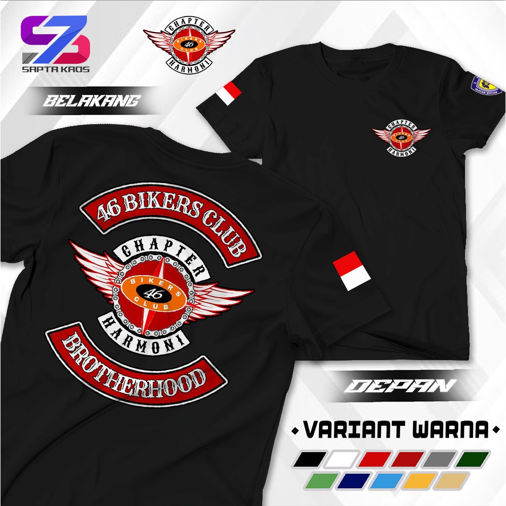 SPT519 46 BIKERS CLUB BROTHERHOOD เสื้อยืด 46 BIKERS CLUB SUITABLE สําหรับผู้ชายและผู้หญิง