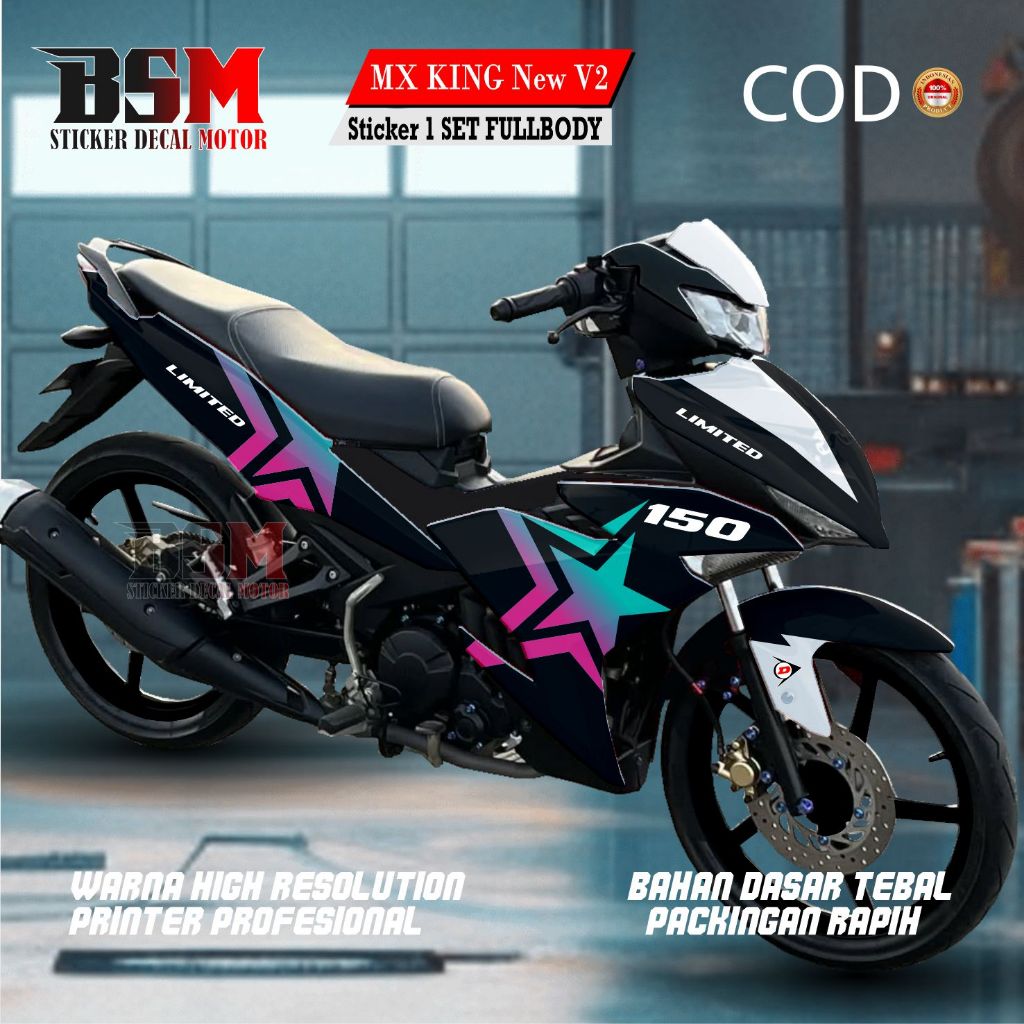 Decal MX King New V2 Sticker Fullbody / Decal Motor Mx King New Star Chameleon