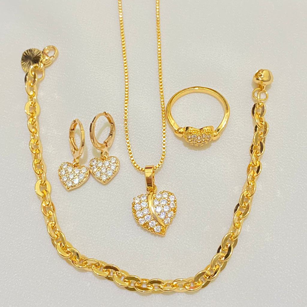 Xuping Cople Love Jewelry Set ชุบทองเรียบ ไม่คัน