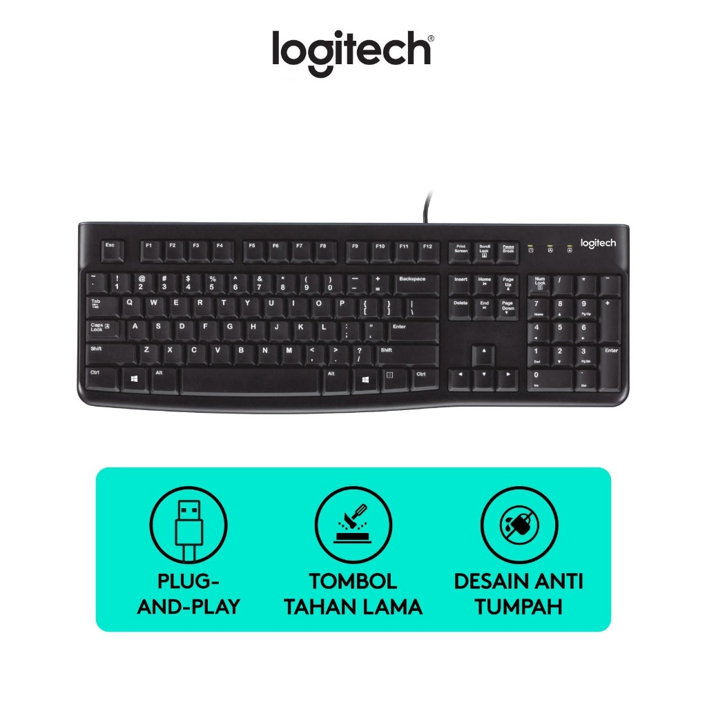 Logitech K120 USB Keyboard การรับประกันอย่างเป็นทางการ