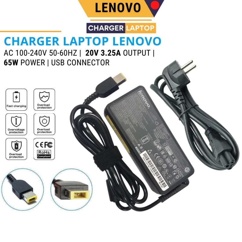 ที่ชาร์จ THINKPAD 20V 3.25A USB ADAPTER IDEAPAD 20V 3.25A X240 X240S X250 X260 X270 Z50 Z50-70 Z50-7
