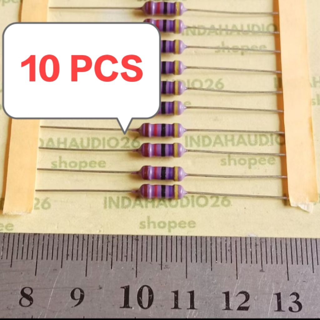 UNGU 10 ชิ้นสีม่วง 47K 1/2W 1% ทองแดงฟุตตัวต้านทาน 47 k 1/2 วัตต์ 47 กิโลโอห์ม 1/2 วัตต์ 1 เปอร์เซ็น
