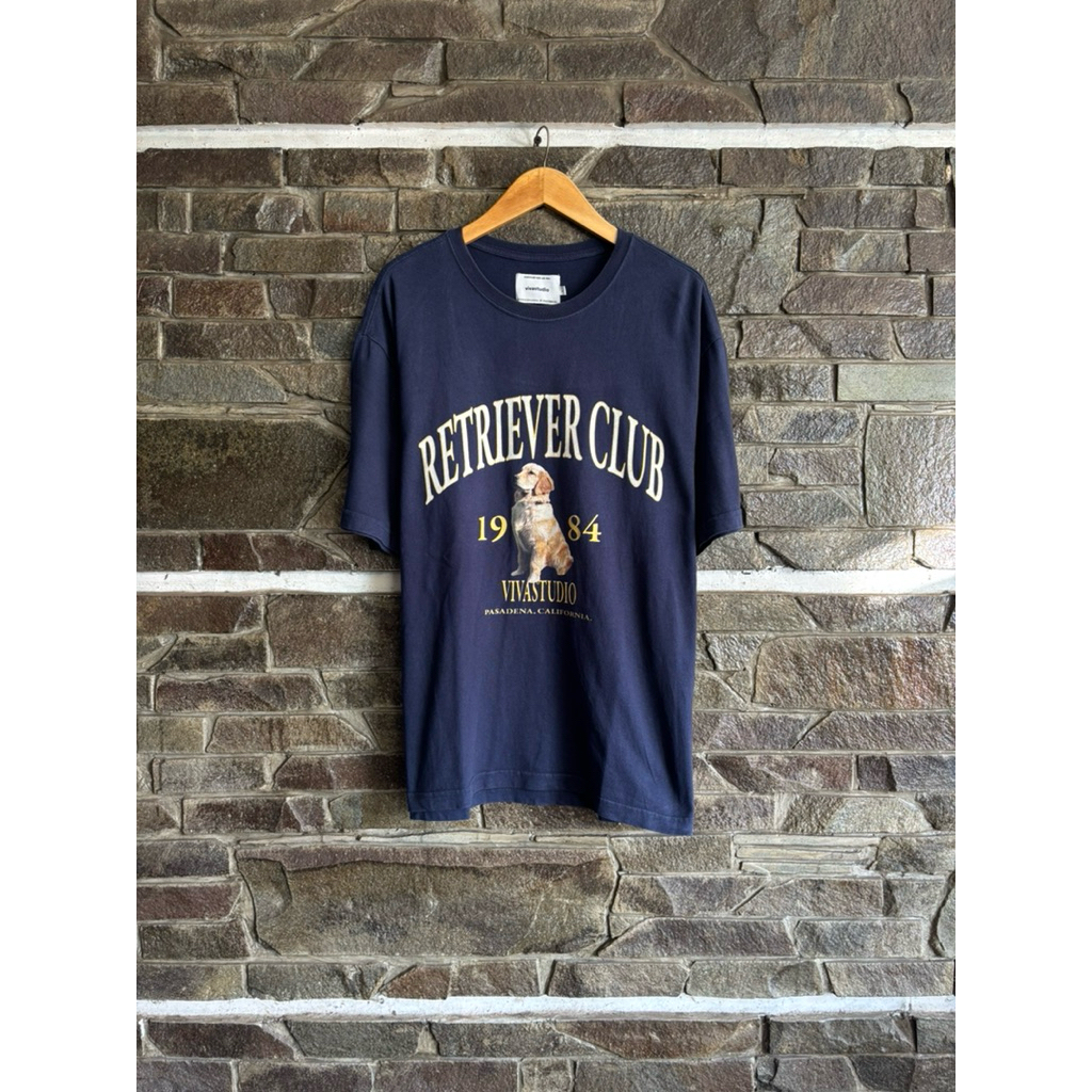 Vivastudio • Retro "Retriever Club 1984" Corporate Rock & Roll Streetwear Tee / T-shirt Size L fit X