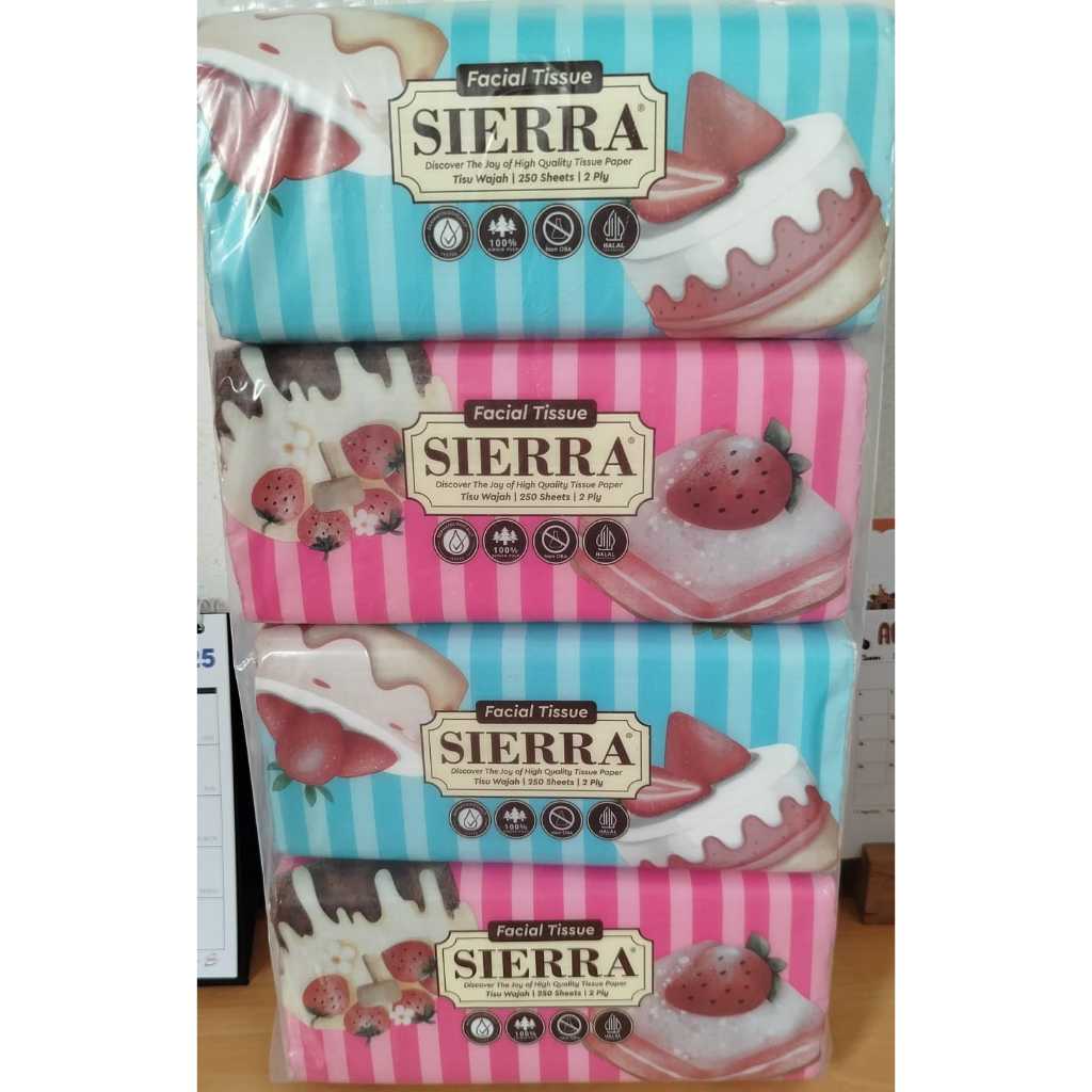 SIERRA 250S FACIAL TISSUE SOFT AND CHEERFUL FACIAL TISSUE