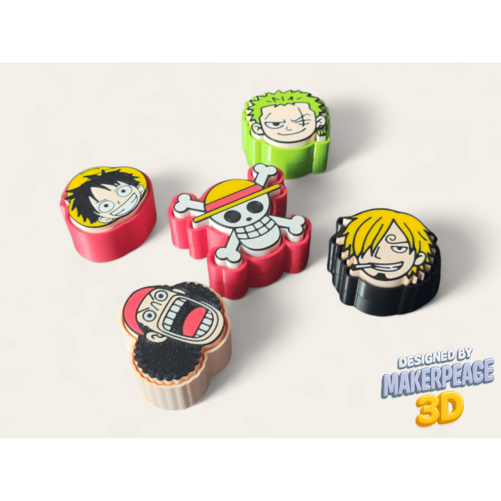 GANTUNGAN Clicker One Piece Keychain - พวงกุญแจน่ารักและโต้ตอบ JO 5 A36