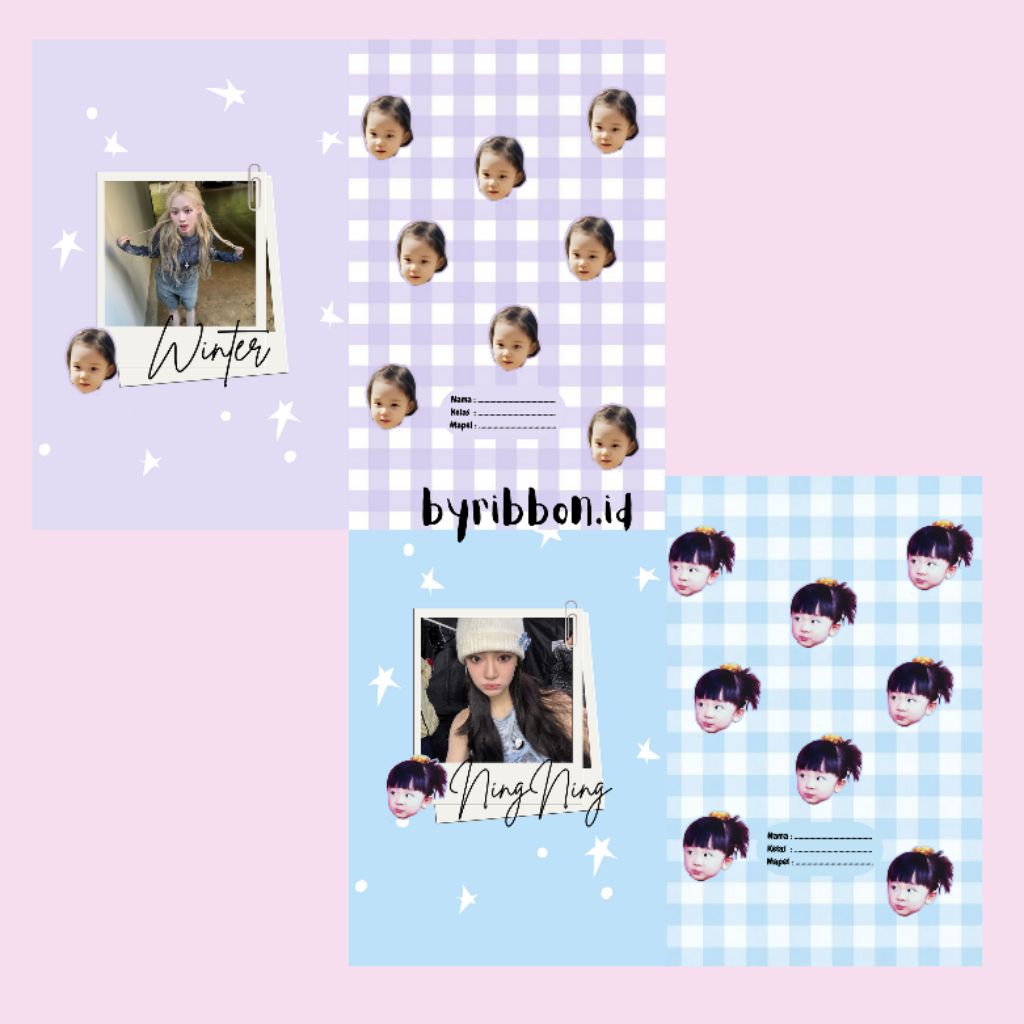 Byribbon.id – Aesthetic Aespa Series Book Cover (สามารถปรับแต่งด้วยรูปถ่ายของคุณได้) - (Sidu/BigBoss