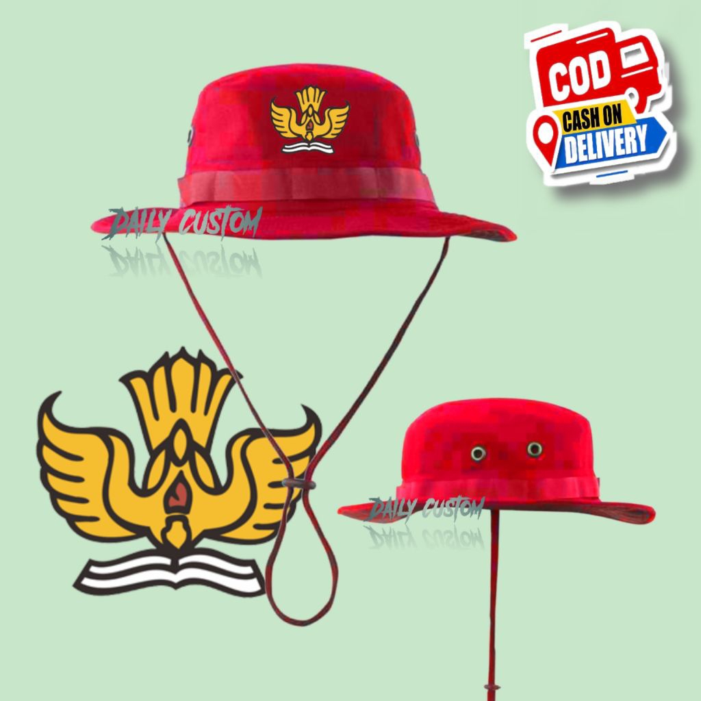 Tut Wuri Handayani โลโก้โรงเรียนประถมศึกษาหมวกป่า Mountain Adventure Outdoor Camping Climber Casual 