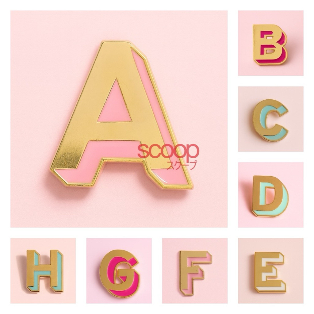Scoop Pin Enamel Letter / Letter Enamel Pin (pc) 63380100