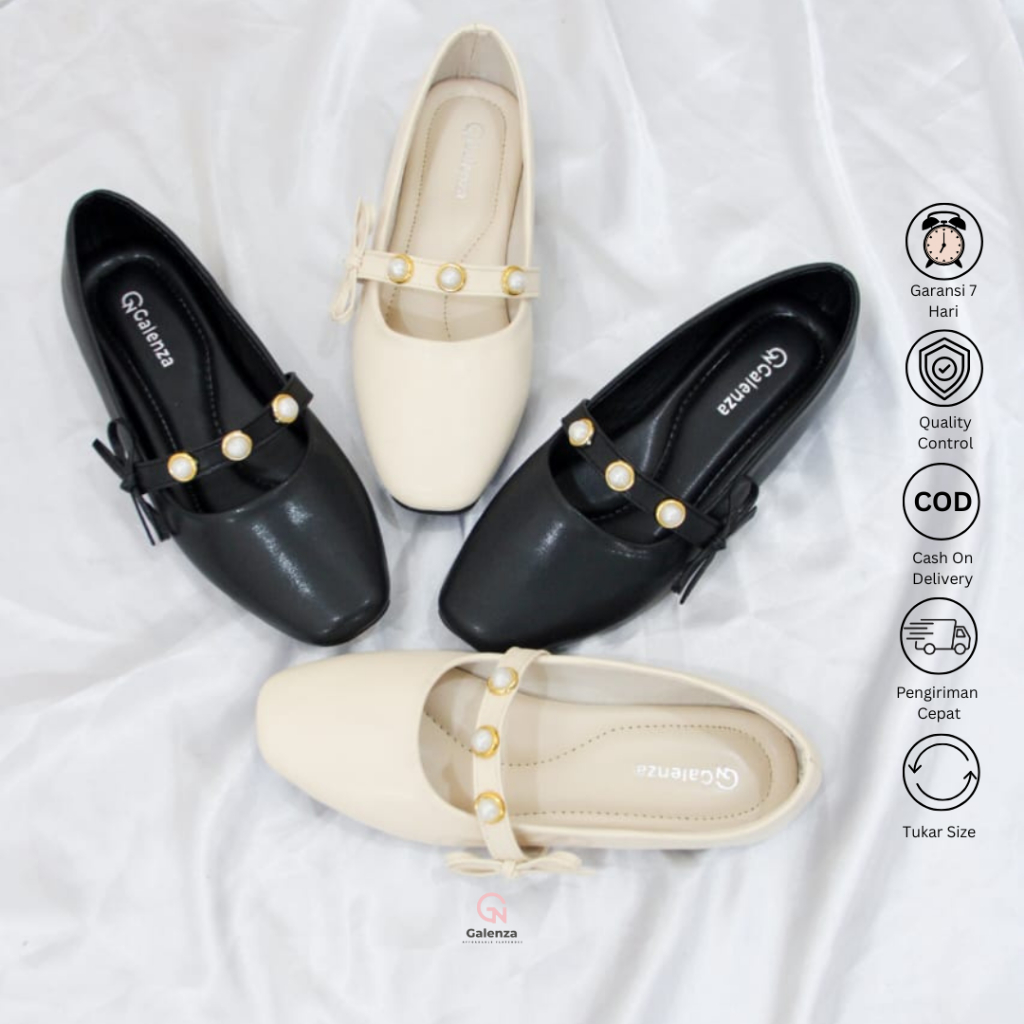 รองเท้าส้นเตี้ยมุกผู้หญิง Galenza Jolie