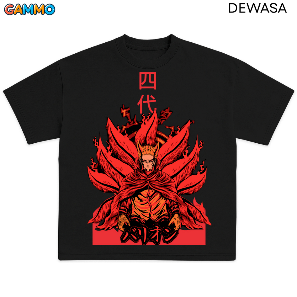 Naruto Shippuden เสื้อยืดสําหรับผู้ใหญ่ Naruto Baryon โหมด Tshirt ผู้ชายและผู้หญิง