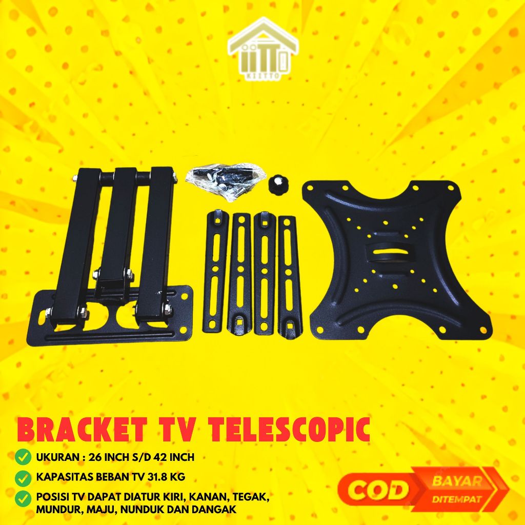 LED LCD TV BRACKET 26 32 40 42 INCH / TAFWARE TELESCOPIC UNIVERSAL TV BRACKET 24-42 INCH