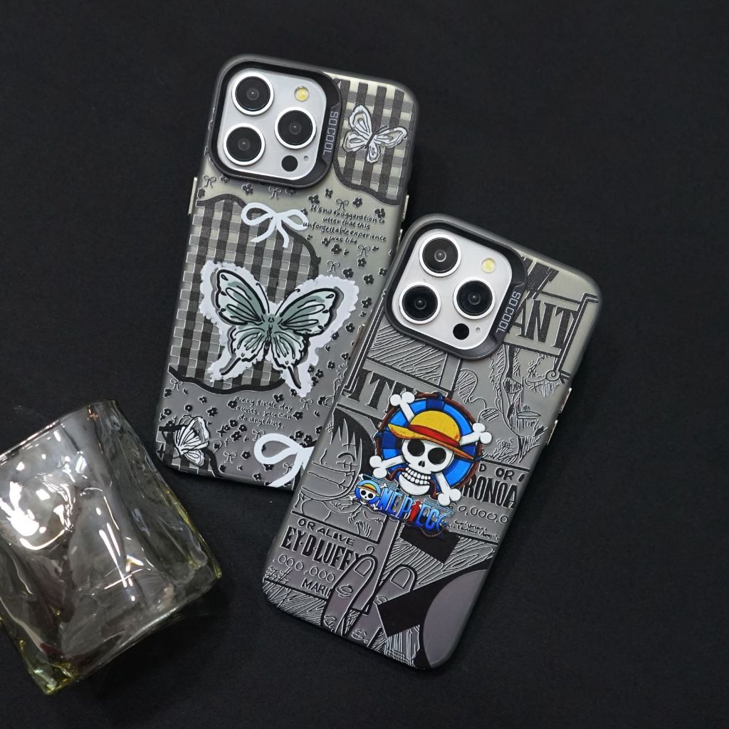 HP [IMC-05] เคสโทรศัพท์โฮโลแกรมสีดําสําหรับ Infinix Hot 60 60i 60 Pro 60 Pro + สมาร์ท 10 หมายเหตุ 50