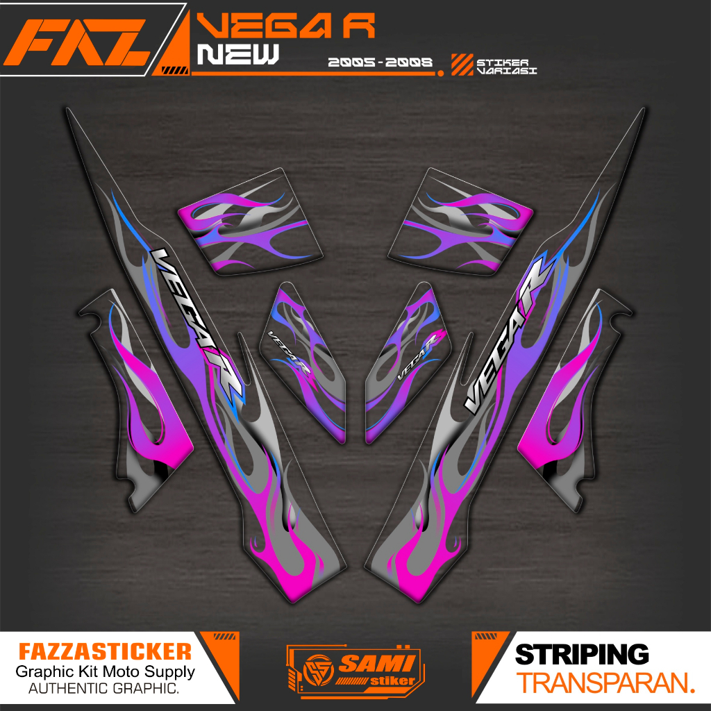 UV TRANSPARENT STRIPING VEGA R ใหม่ MOTIF IP17 สติ๊กเกอร์ YAMAHA VEGA R SIRIUS 2005-2008 สติ๊กเกอร์ใ