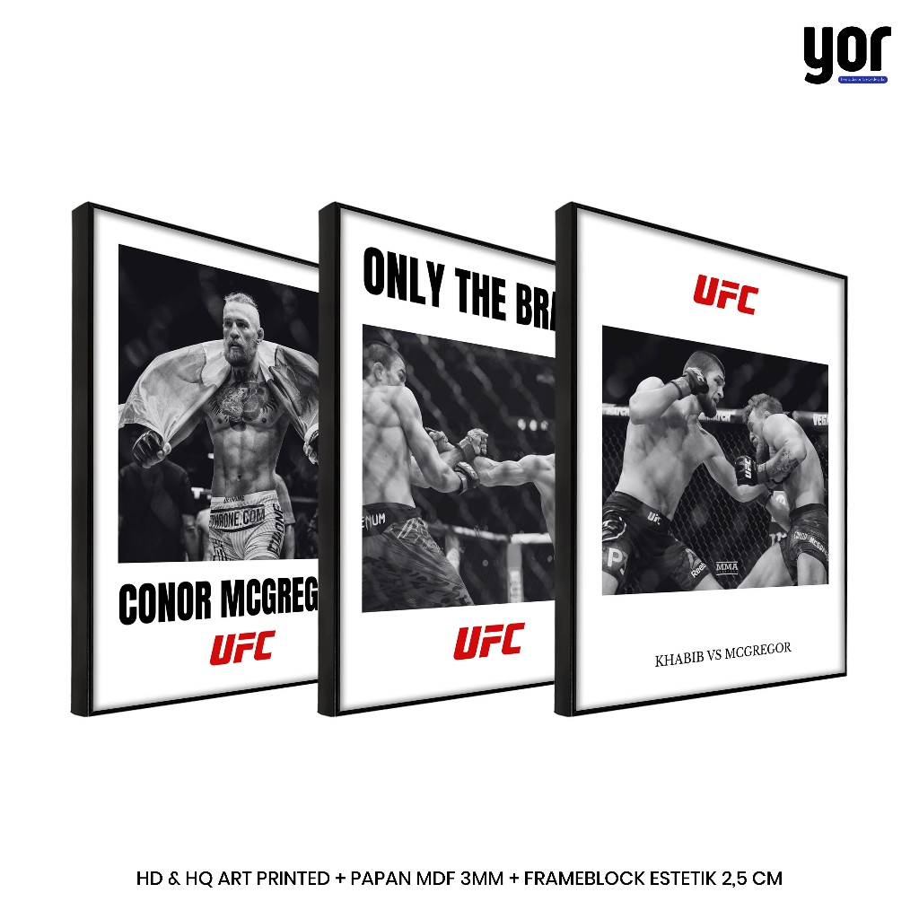 Yordecor UFC Poster Frameblock - Minimalist Aesthetic UFC Poster Wall Display