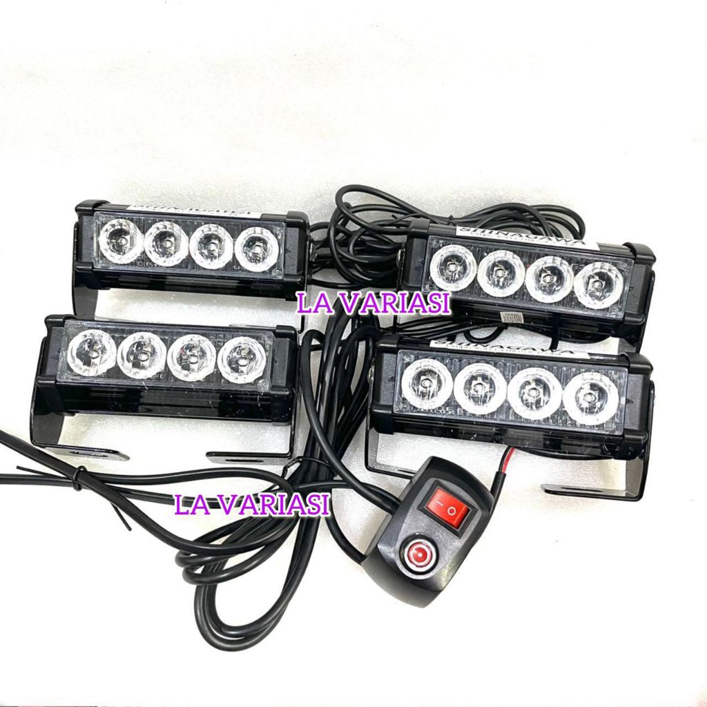 Federal Grill Signal Blue-Blue Flash 4x4 กระพริบ Led Strobe Light 8 โหมดสากล