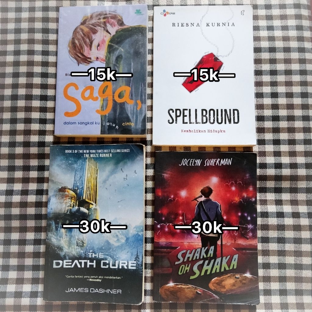 หนังสือนวนิยายก่อนรัก Saga, Spellbound, Maze Runner The Death Cure, Shaka Oh Shaka