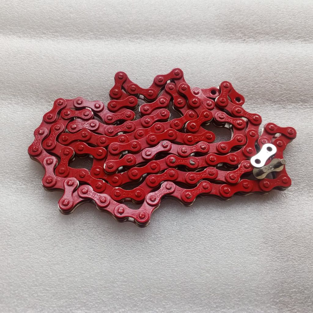 MERAH BMX FIXIE SINGLE GEAR KMC Z FIT CHAIN สําหรับ FIXED GEAR OSBMX โซ่สีขาว โซ่สีแดง