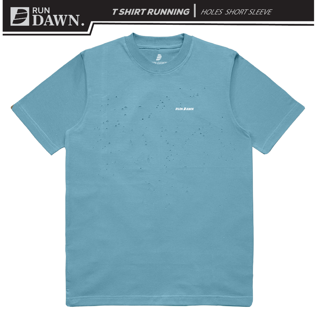 เสื้อยืด Rundawn Unisex Laser Holes – เสื้อยืดวิ่งแขนสั้น – Cameo Blue Jersey • Basic Line