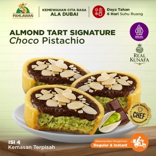 Almond Tart Signature Choco Pistachio (Isi 4) - Oleh-oleh Khas Surabaya by Lapis Kukus Pahlawan