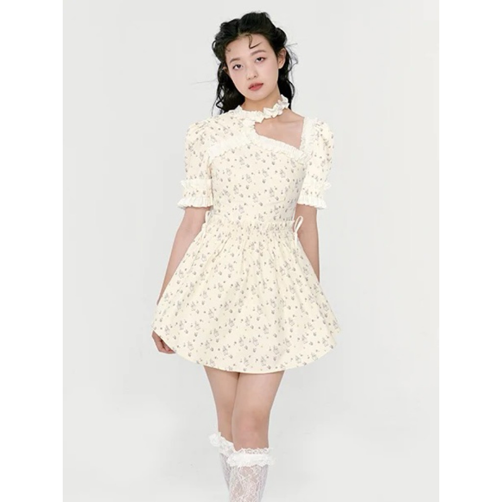 น่ารัก Coquette Dollette Bunny Dress Elegant Picnic