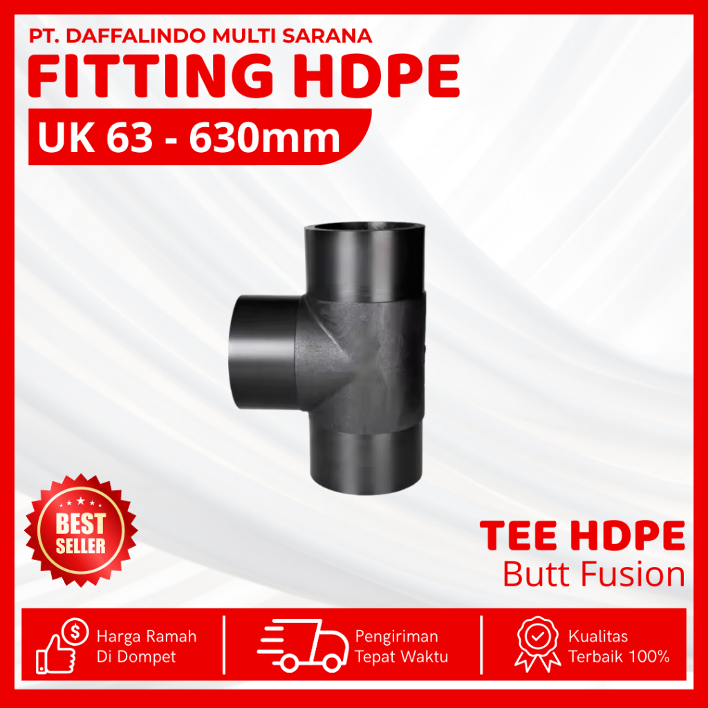 Tee Butt Fusion HDPE ขนาด 90mm หรือ 3 นิ้ว | การเชื่อมต่อ Hdpe PIPE