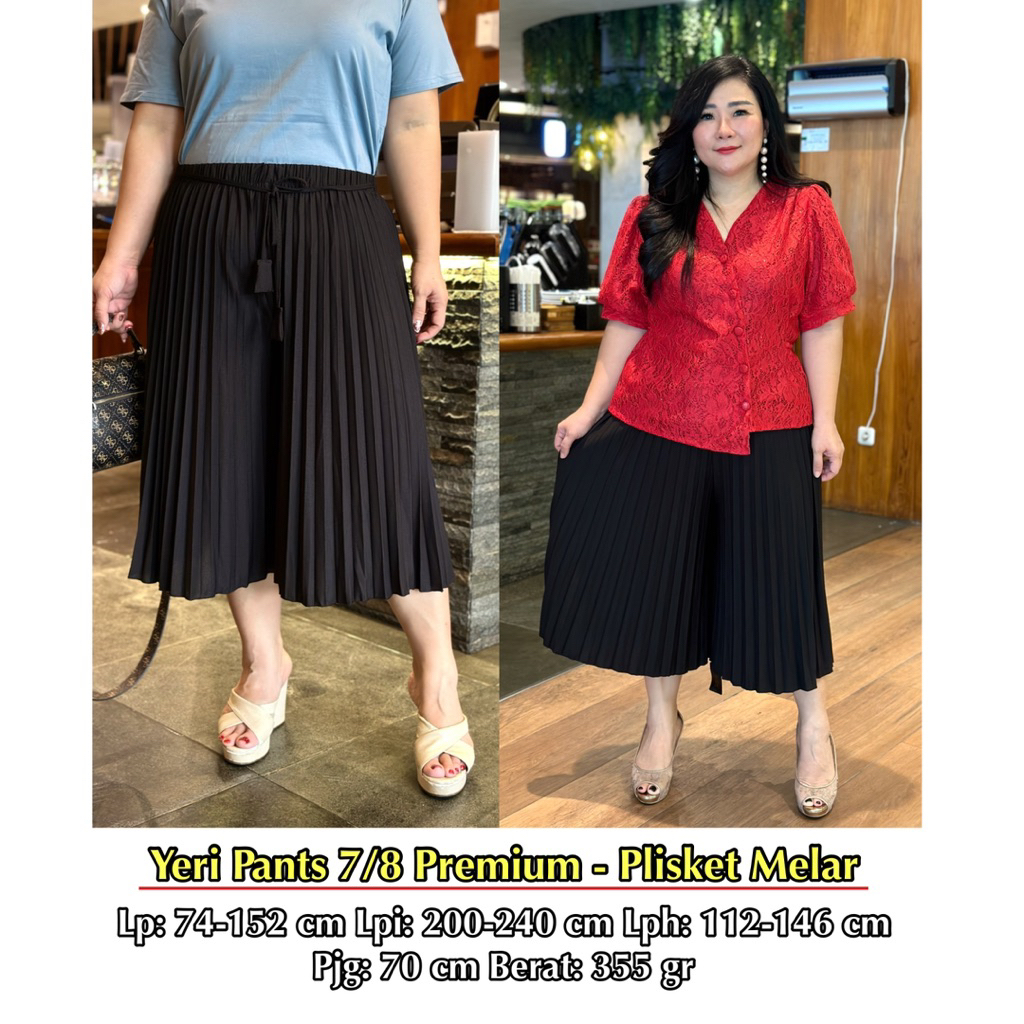 FINA BIGSIZE - YERI PANT BIGSIZE PLISKET MELARIS