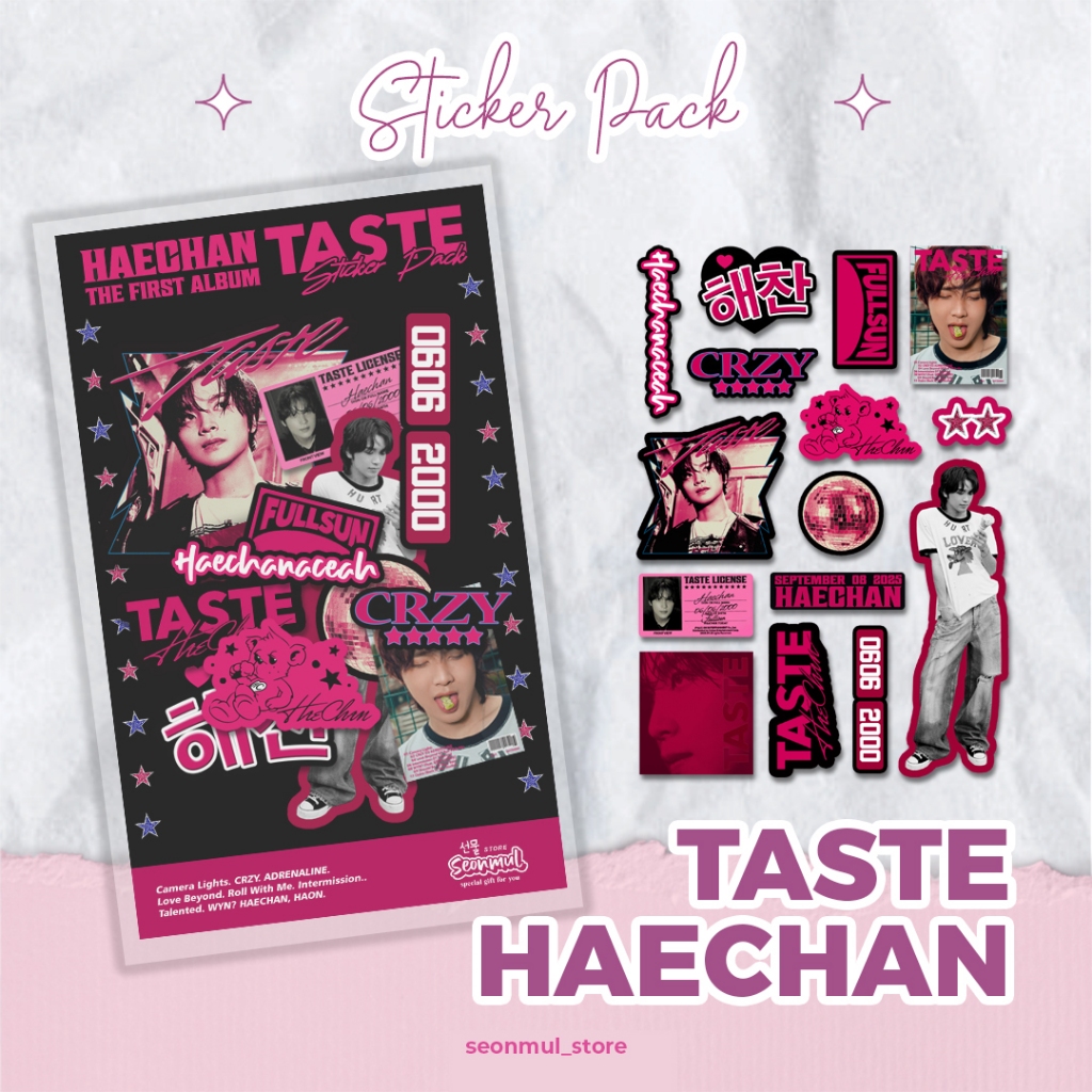 สติ๊กเกอร์ HAECHAN TASTE CRZY / สติ๊กเกอร์ KPOP NCT LEE HAECHAN / สติ๊กเกอร์ไดคัท / สติ๊กเกอร์ Deco 