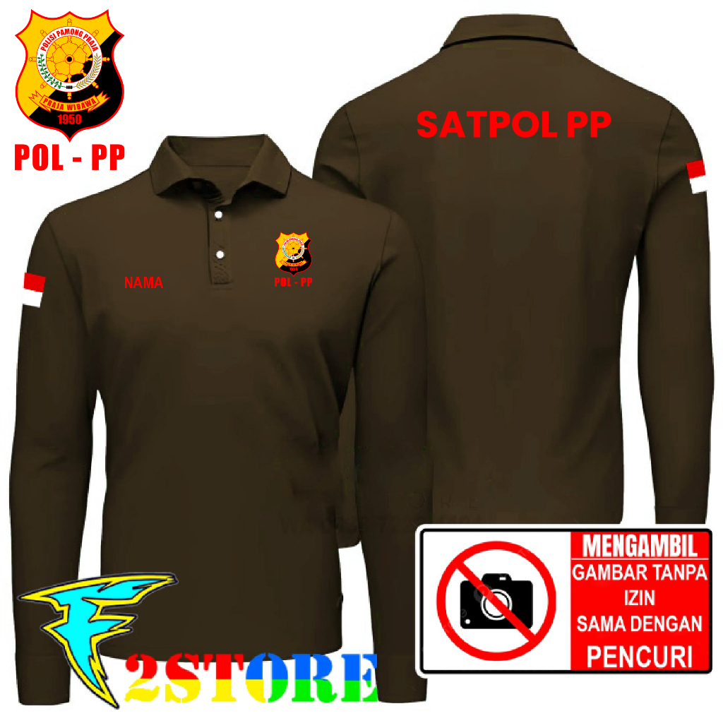 เสื้อยืดคอปก SATPOL PP - PRAJA POLICE UNIT - ฟรี NAAM F2ASTORE