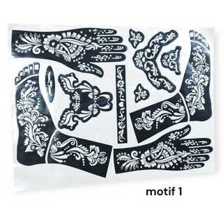 Cetakan Mehendi Tangan & Kaki Lengkap - Cetakan Henna Stiker Instan Premium