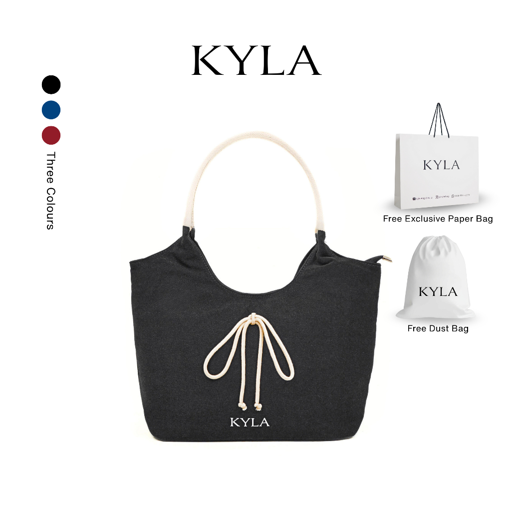 [Cesca Bag] KYLA Womens Canvas Tote Bag Simple Elegant Korean Style