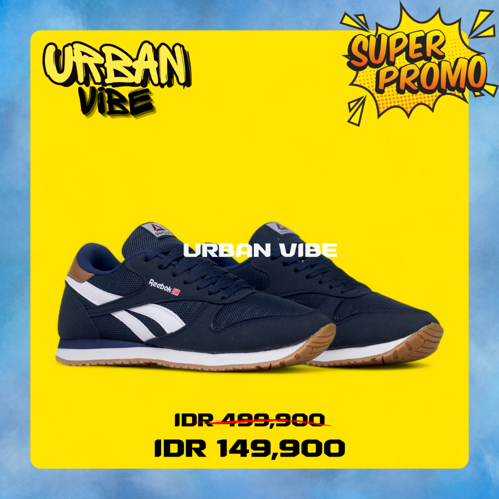 รองเท้าผ้าใบ Reebok Unisex สําหรับผู้ชายและผู้หญิง สีกรมท่า