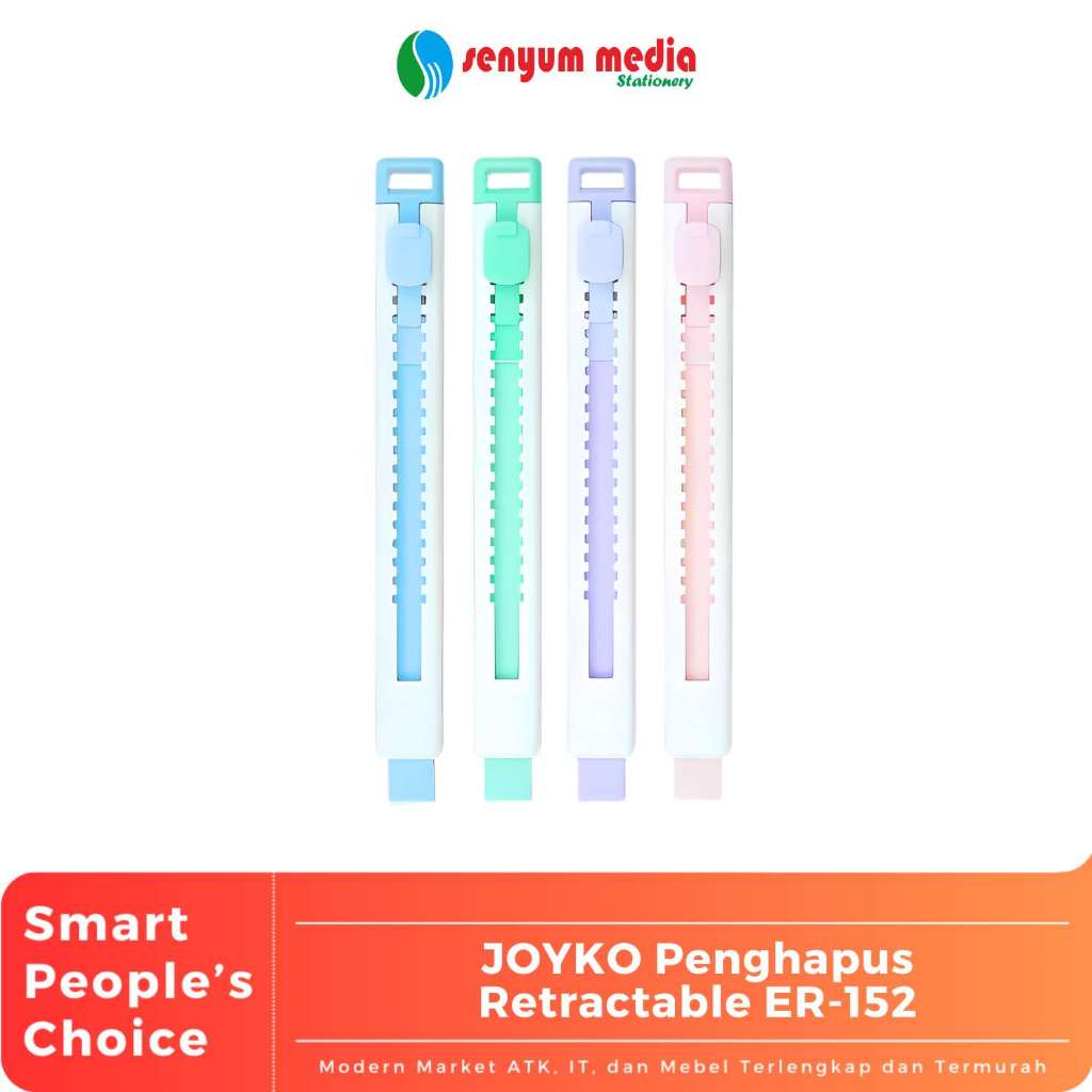 JOYKO - ยางลบแบบยืดหดได้/ยางลบเลื่อน ER-152 สีสุ่ม | ยางลบเฉพาะ (1 ชิ้น) (S:PCS)