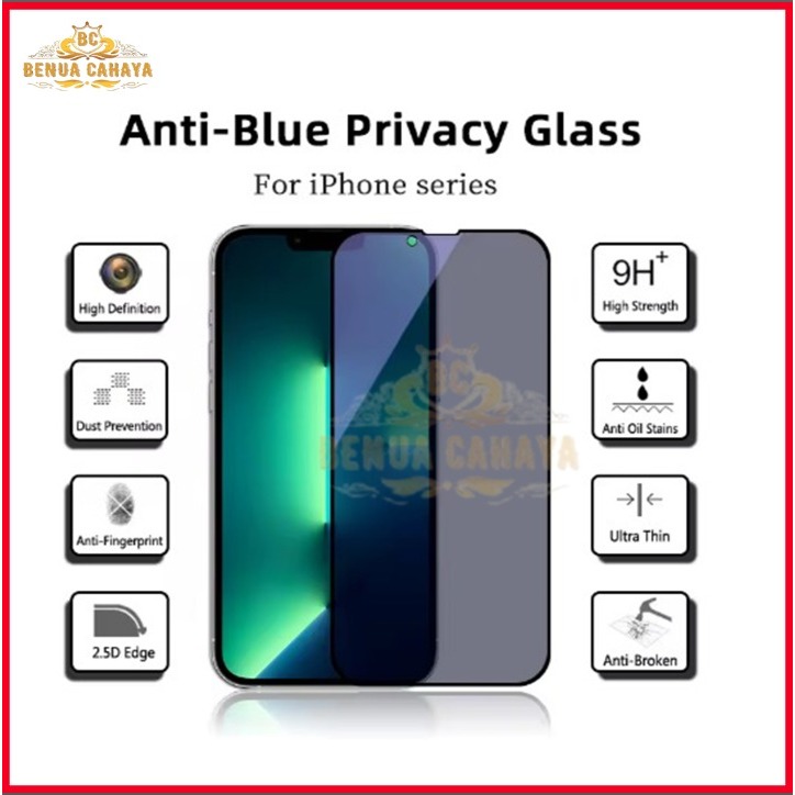LAYAR TEMPERED GLASS SCREEN LIGHT ANTI SPY VIVO S1 S1 PRO T1 5G T1 PRO 5G - IQOO Z9 Z9X V11 PRO V11/