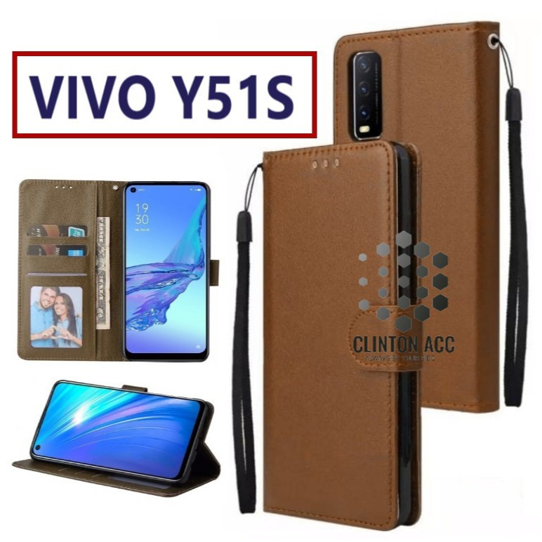 HP VIVO Y51S FLIP WALLET LEATHER CASE PREMIUM SOFTCASE FLIP COVER OPEN-CLOSE FLIP CASE VIVO Y51S