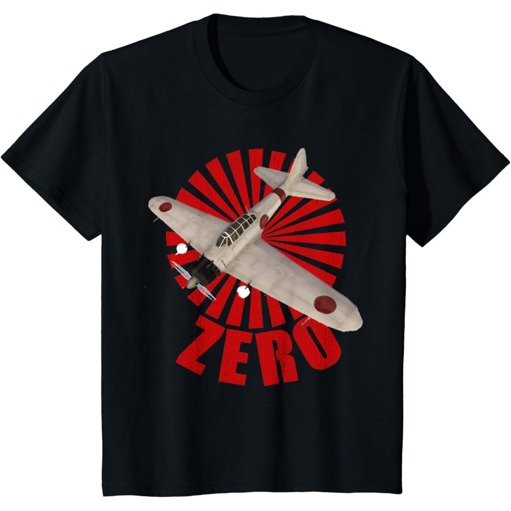 เสื้อยืดเด็ก A6M Zero WW2 Japan Plane Warbird เสื้อยืด