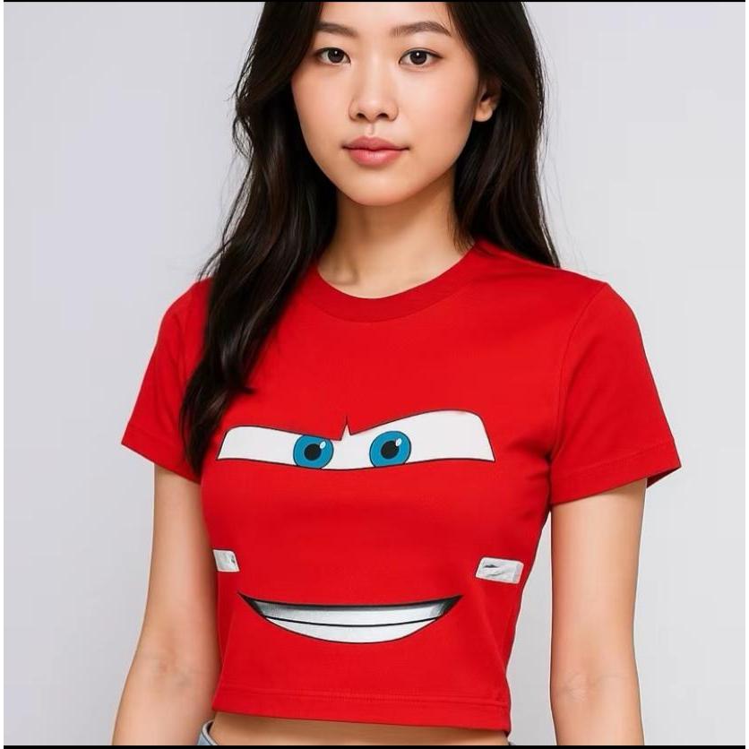 เสื้อครอปสตรีสไตล์เกาหลีพร้อม Mcqueen Motif Vol1 Simple Dtf