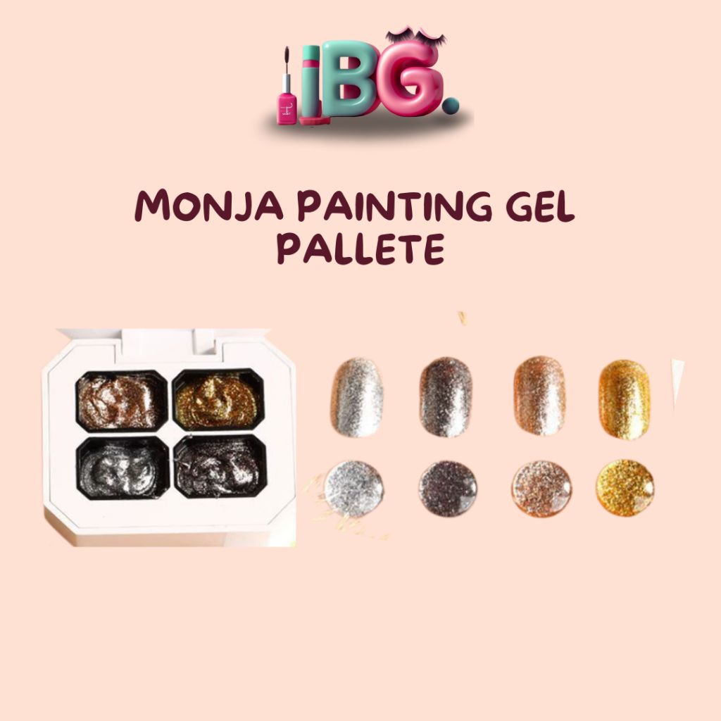 Monja Pat Pat Painting Gel Palette 4 สี | Gel Nail Art Ombre & Glitter Concentrated Monja painting G