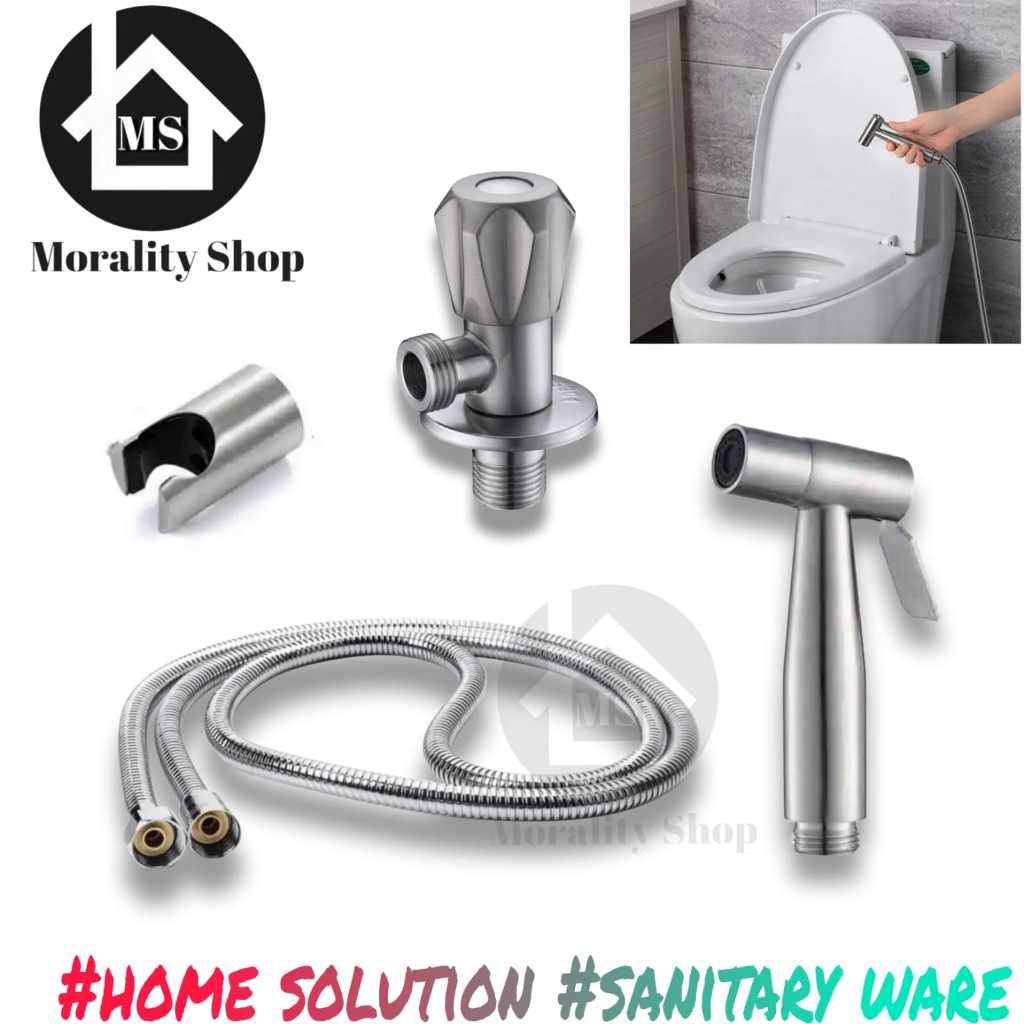 Minimalist สแตนเลส bidet jet ฝักบัว economy แพคเกจ js304 + ห้องน้ําฝักบัวน้ํา stop faucet FV07