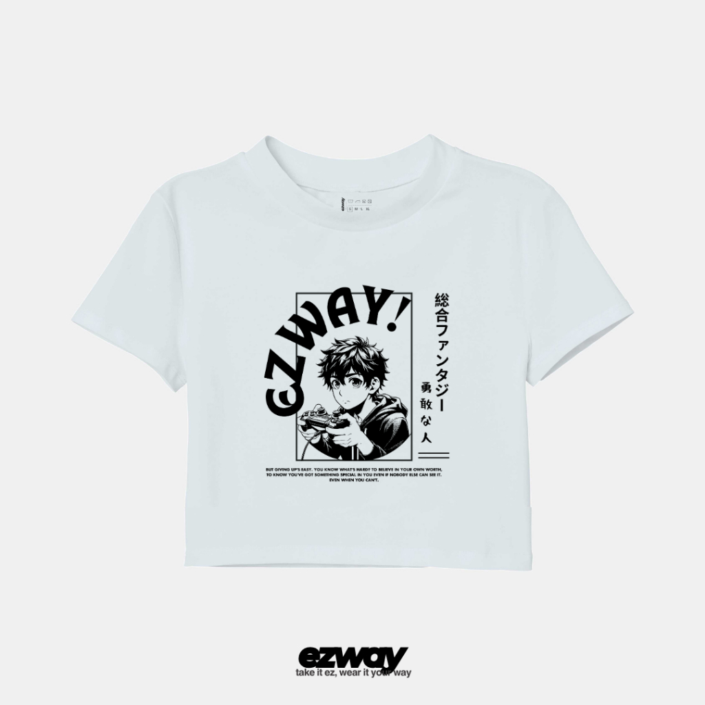 เสื้อยืดเกมเมอร์โอเวอร์ไซส์ Ezway | เสื้อยืดโอเวอร์ไซส์ครอปเด็ก Unisex