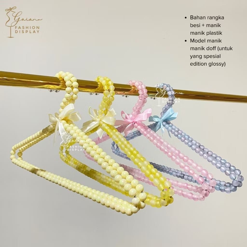 GANTUNGAN Pearl Clothes Hanger Mounte Hanger Aesthetic Clothes Display Hantag Clothes - BH