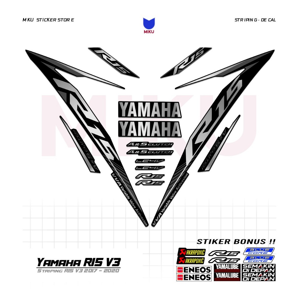 RC07b Yamaha R15 v3 Striping สติกเกอร์ Scotlite Motor Sport R15 V3 Graphic Racing Mothai Thailook สไ