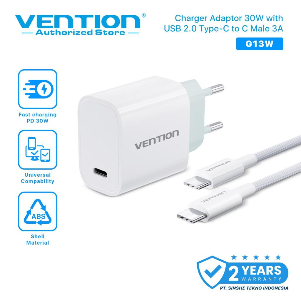 Vention ชุดชาร์จ 30W USB-C to USB-C PD 3.0 Fast Charging รองรับ QC 3.0 FCP Original - G13 สีขาว