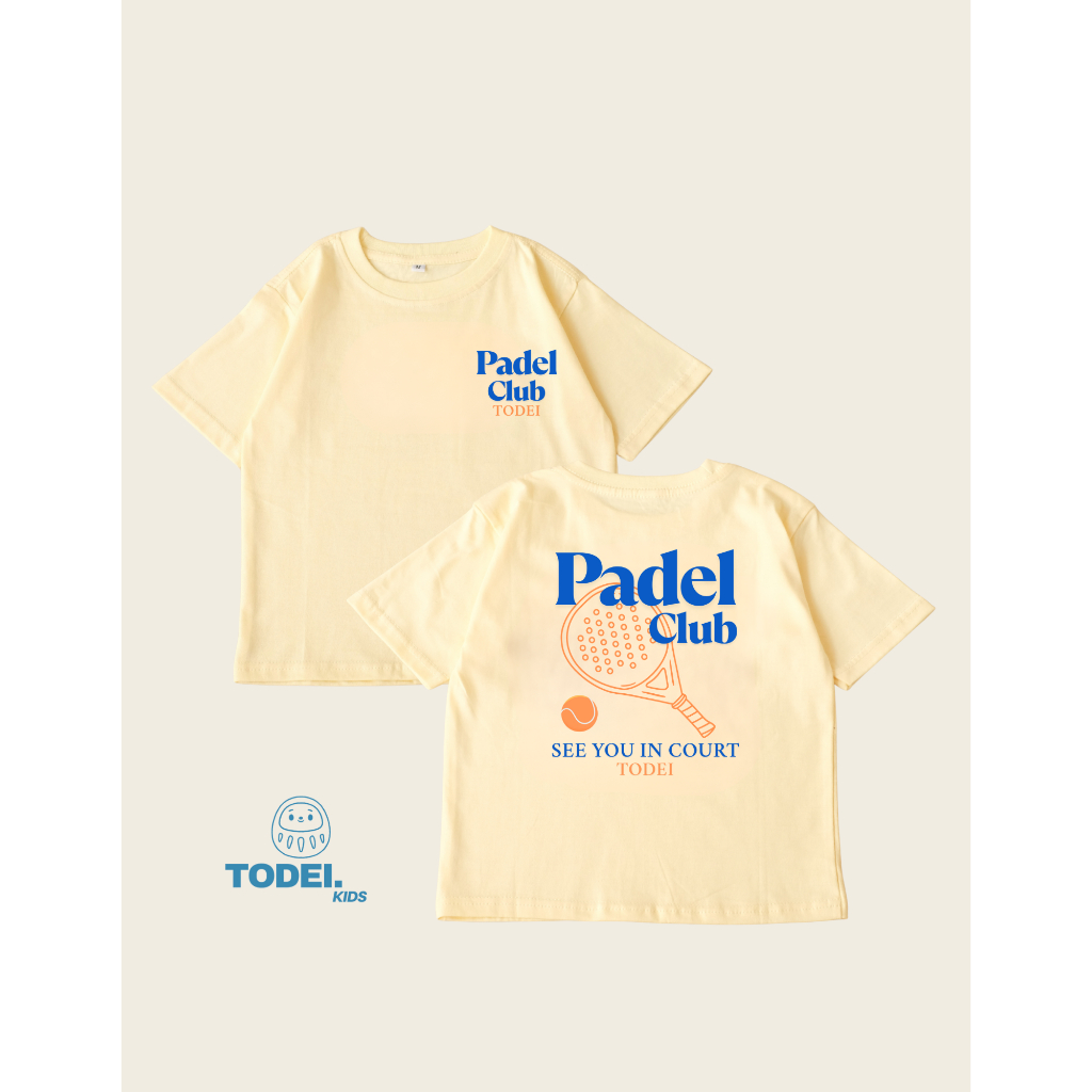 Todei.Kids Tshirt Padel Club ชายหญิง 1 - 7 ปี Combed 24s ผ้าฝ้าย 100%