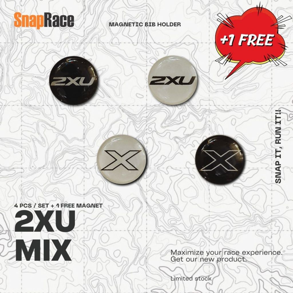 Magnet Bib Running Runner Race Marathon Cycling SnapRace Anti Rust 2XU Mix